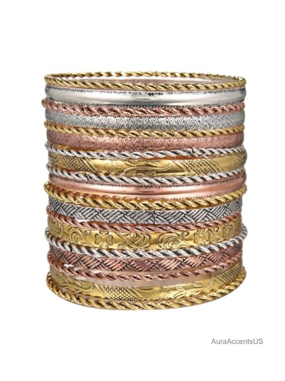 Boho Bangle Bracelets Set for Women Stackable Textured Bracelet Party Jewelry